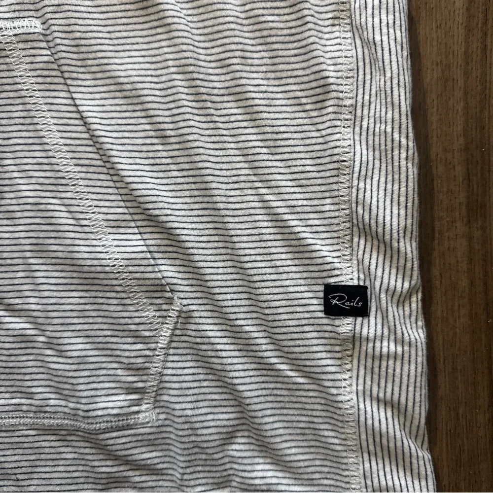 Men's Rails White Striped Hoodie Shirt size XL lightweight cotton